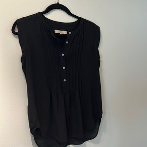 sleeveless black blouse, size small